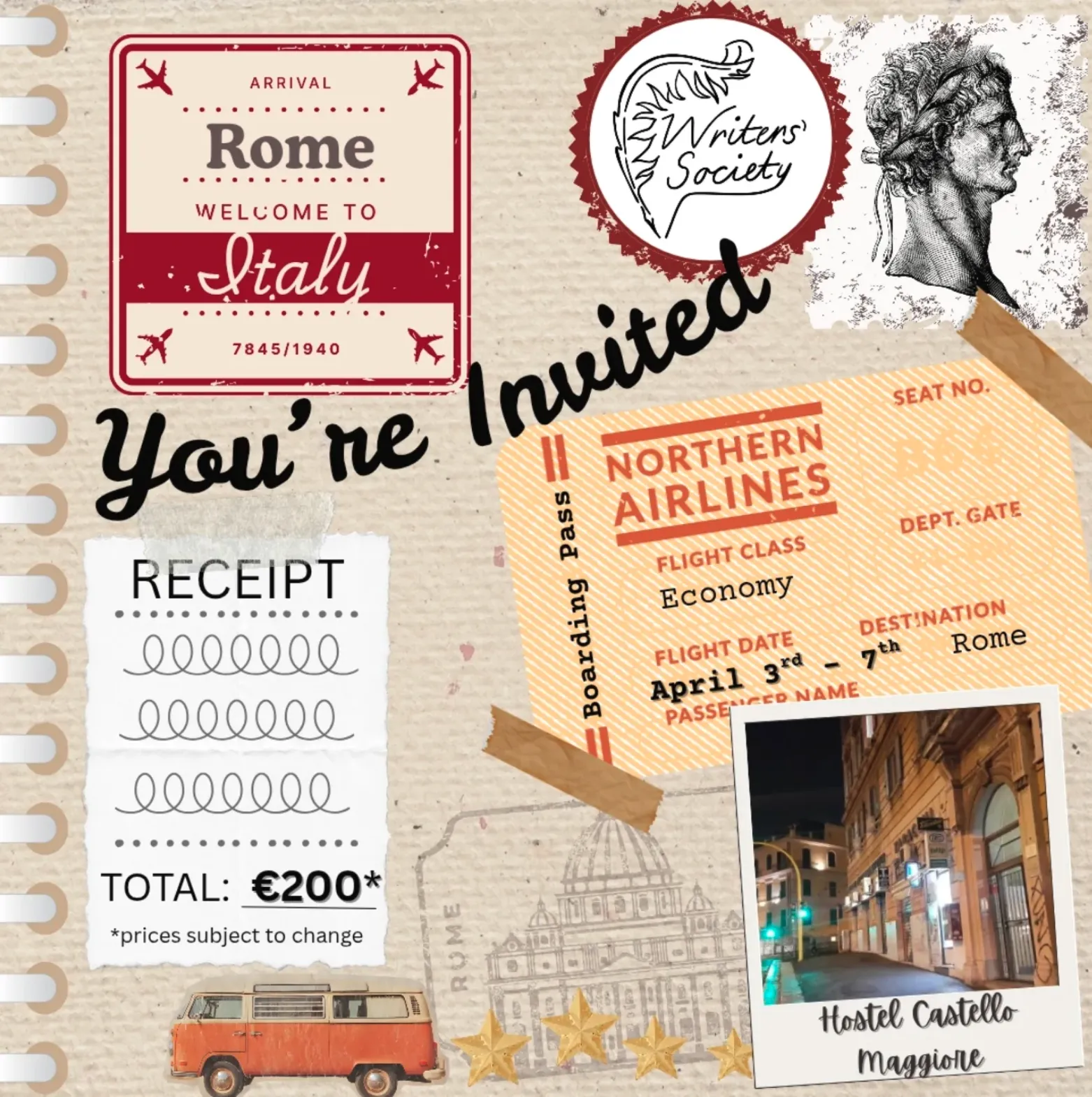 Rome Trip Invite